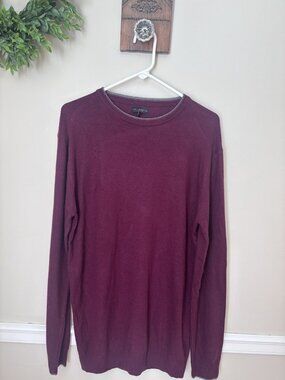 Emi Maglia Mens Size L Burgundy Cashmere Blend Crewneck Knit Sweater Italy